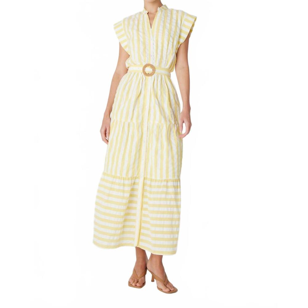 NEW JS71 alizia maxi dress in yellow/white